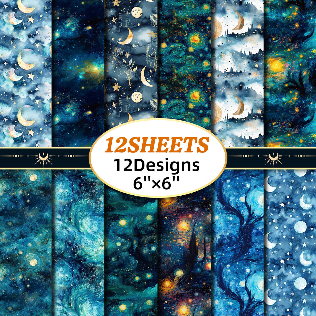 6 inch Moon Night Scrapbook Paper Pad PA308