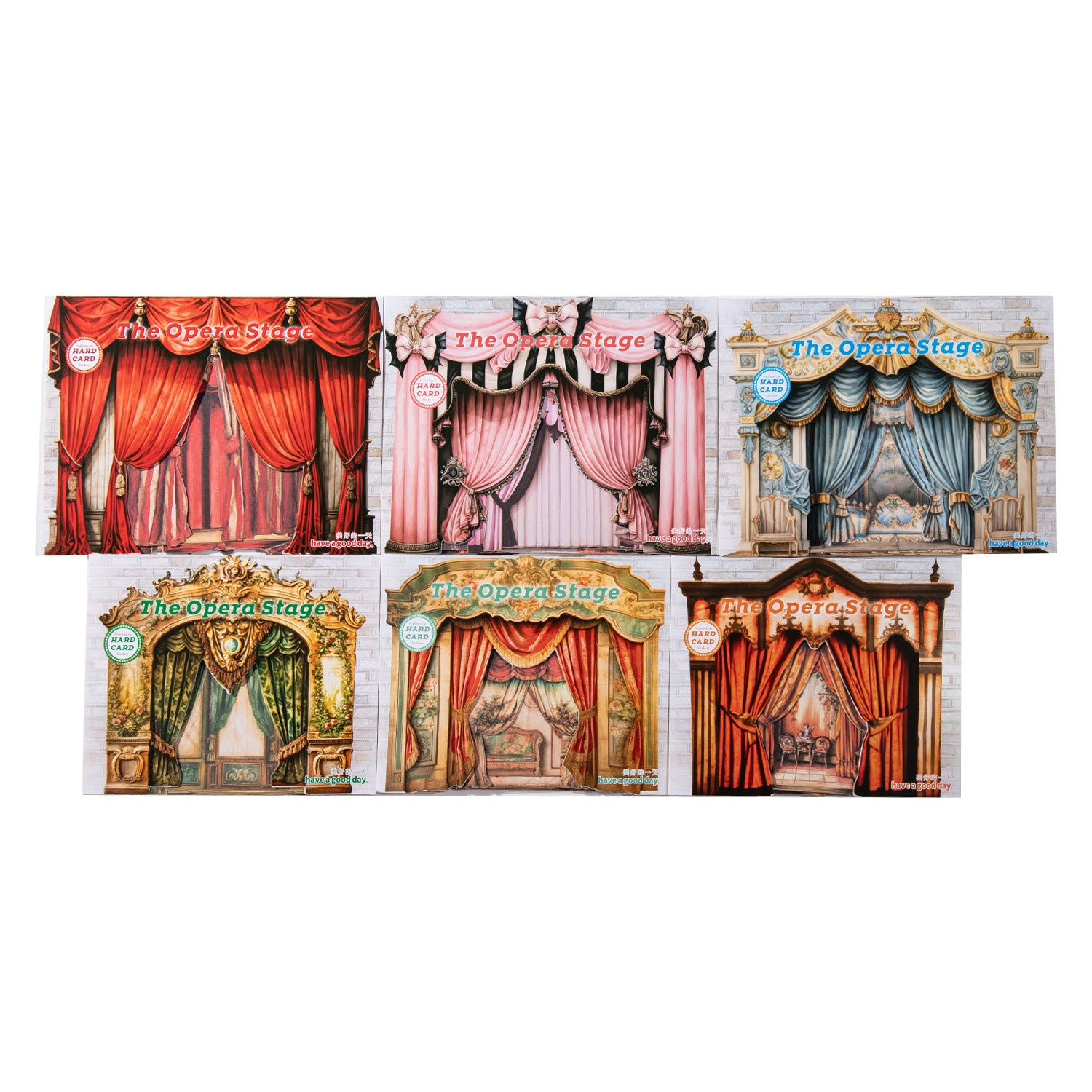 10 Pcs Opera Stage Theme Cardstock Paper GJWT