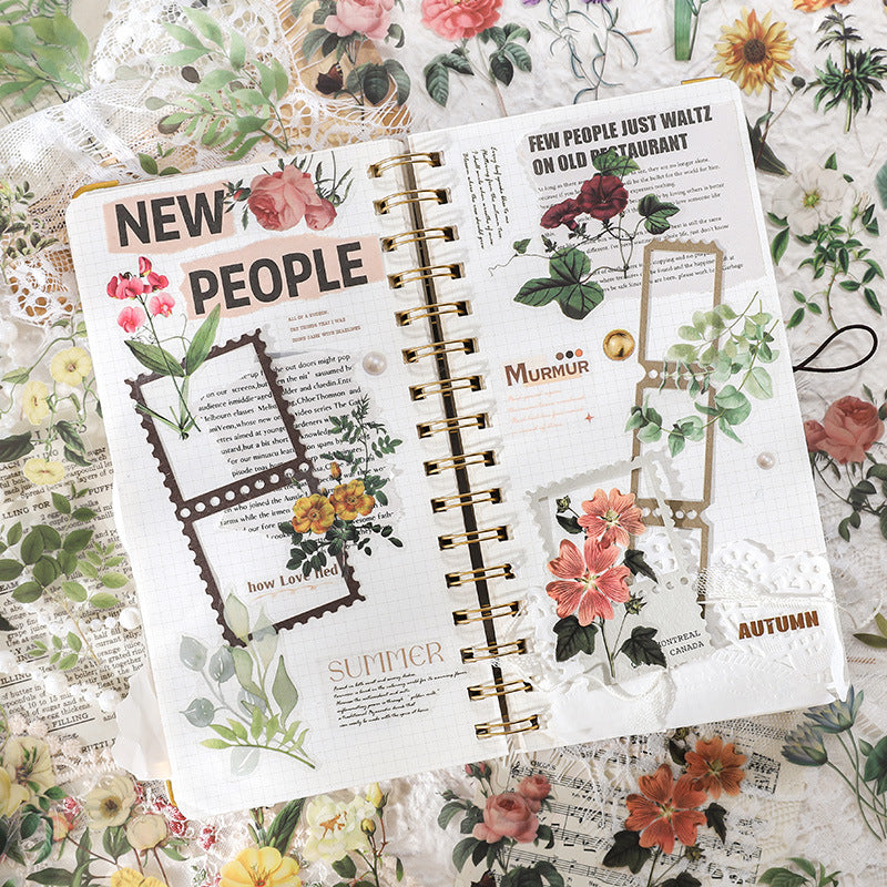 20 Pcs PET Flower Stickers MMHY