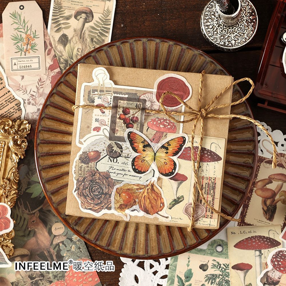 200 Pcs Vintage Junk Journal Paper and Washi Stickers Kit XXSG