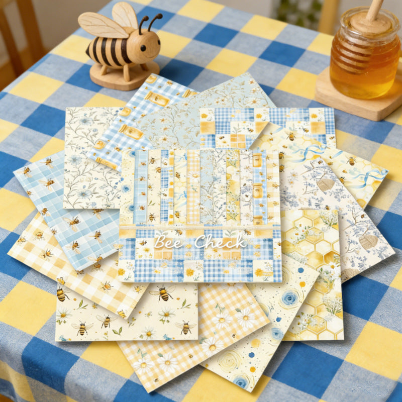 6 inch Bee Check Scrapbook Paper Pad SKP592