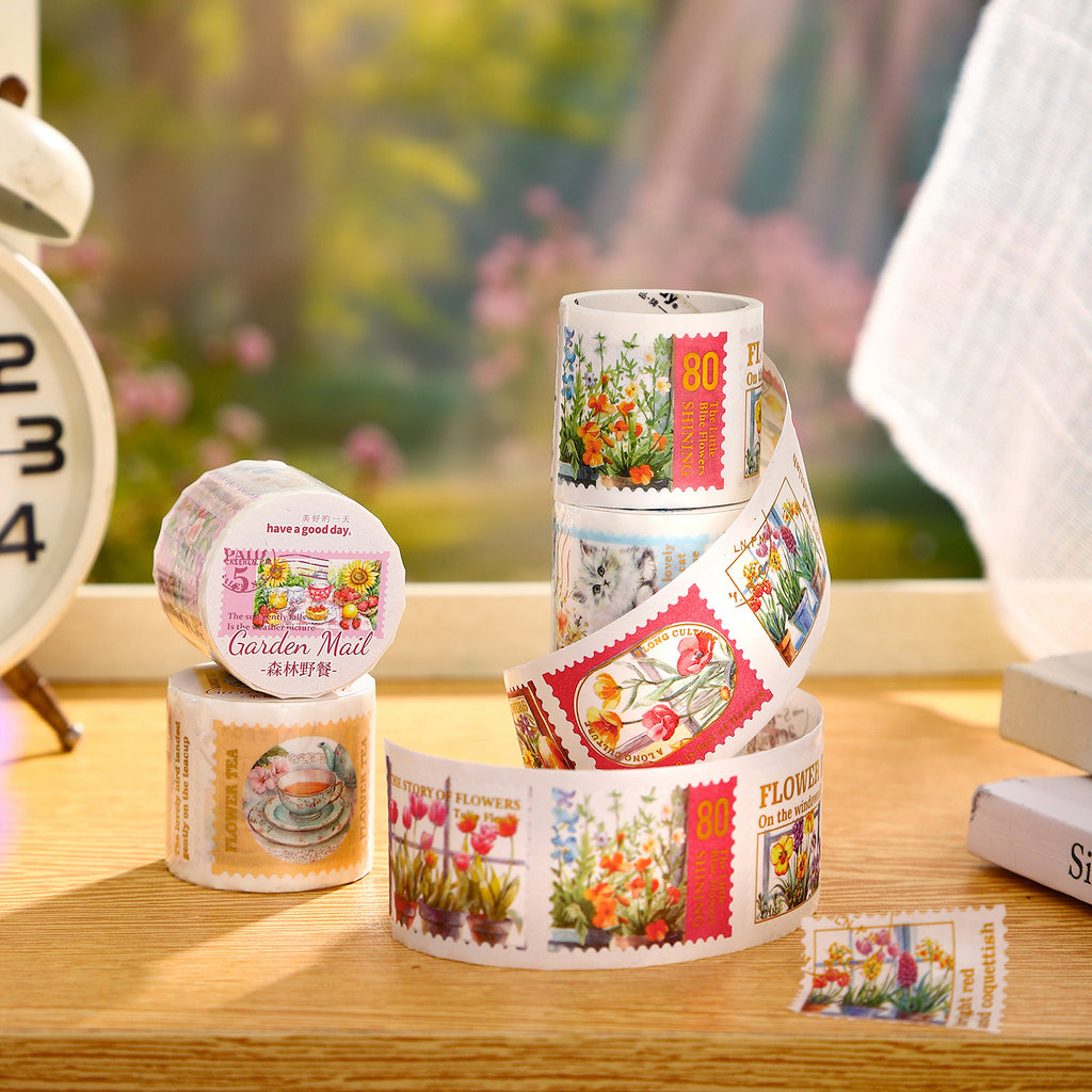 1 Roll Creative Postage Stamp Stickers Tape HYYJ