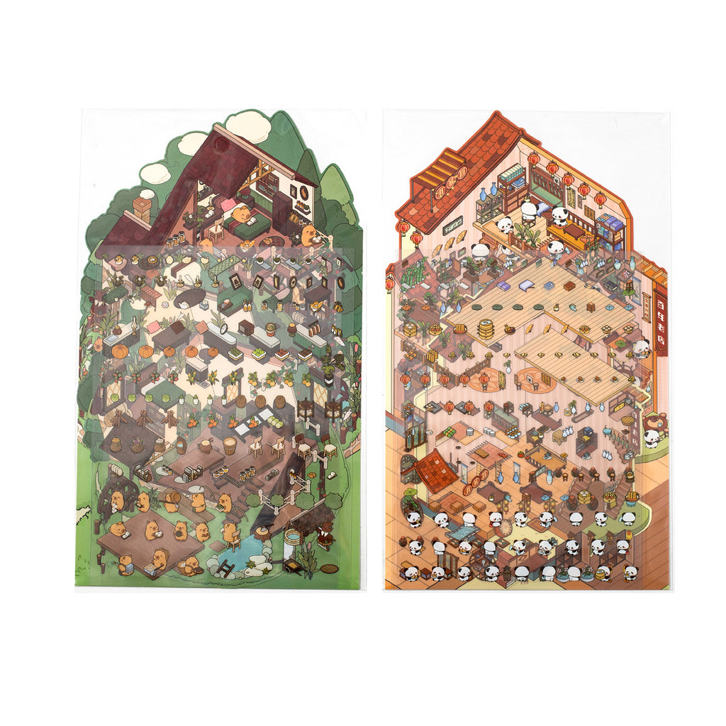 3 Sheets 3D Scene Farm PET Stickers Kit NCXW