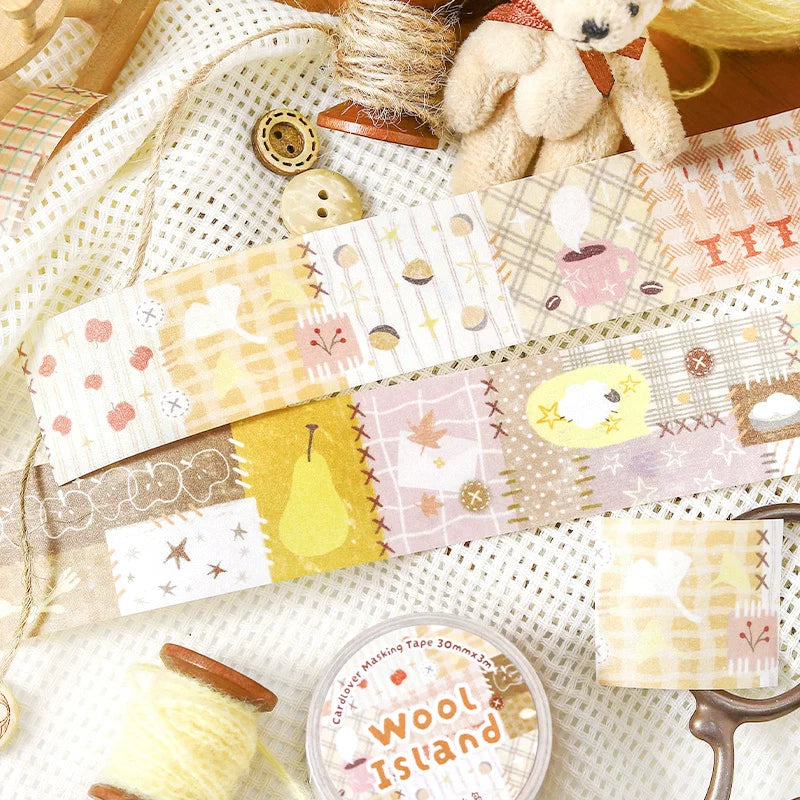 Cozy Cottagecore Patchwork Washi Tape - Happy Sewing
