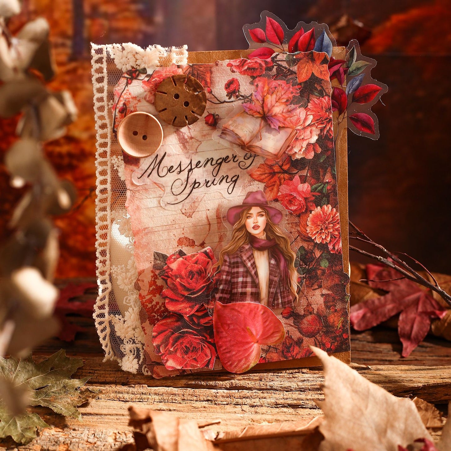 30 Pcs Autumn Themed Scrapbook Paper QRLX