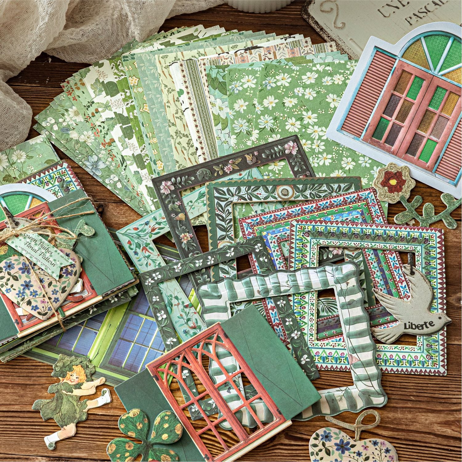 45 Pcs Floral Journal Paper and Sticker Kit HYYY