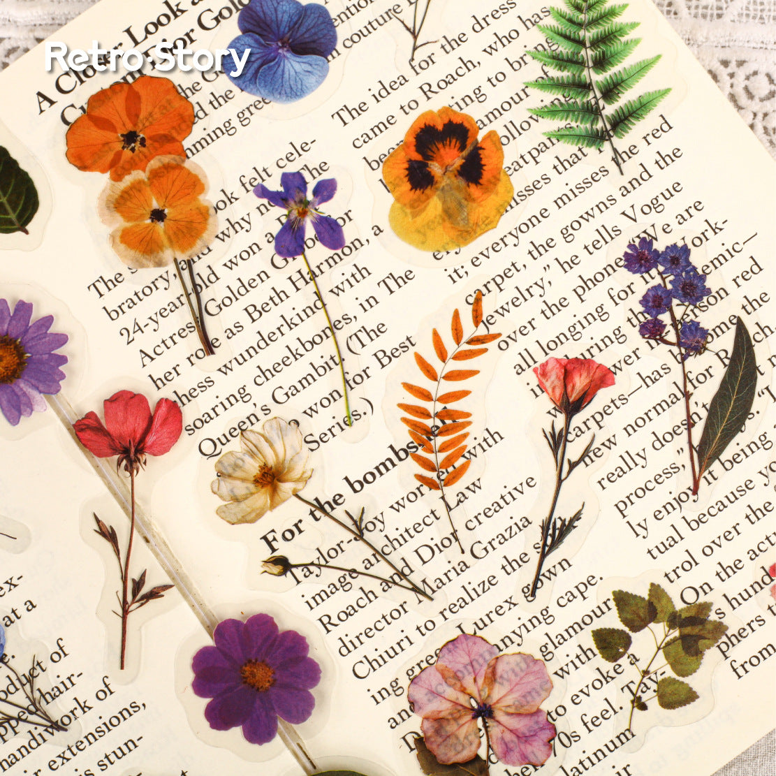 41 Pcs Pressed Flower PET Stickers GHXL