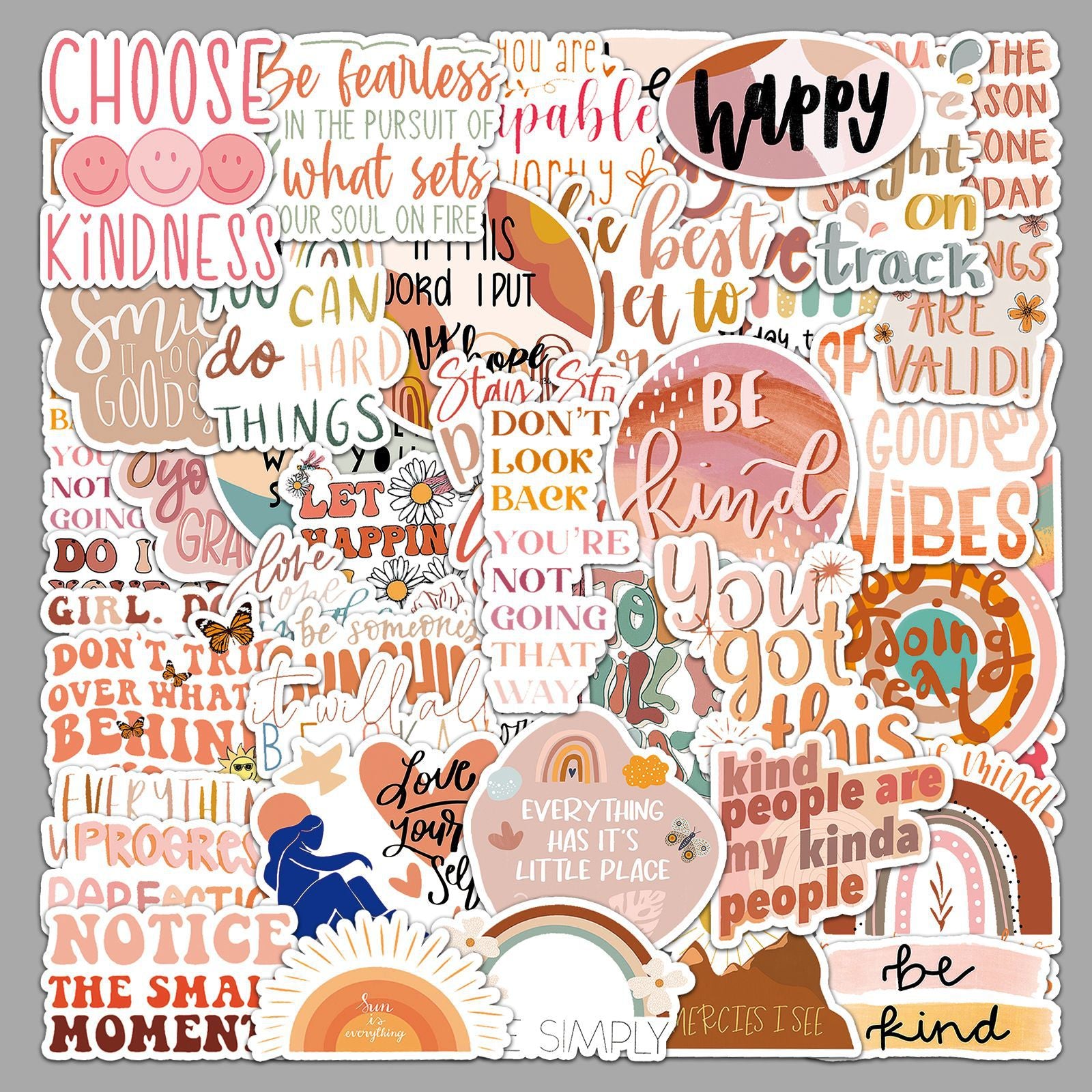 50PCS Boho Waterproof Vinyl Stickers BHO06