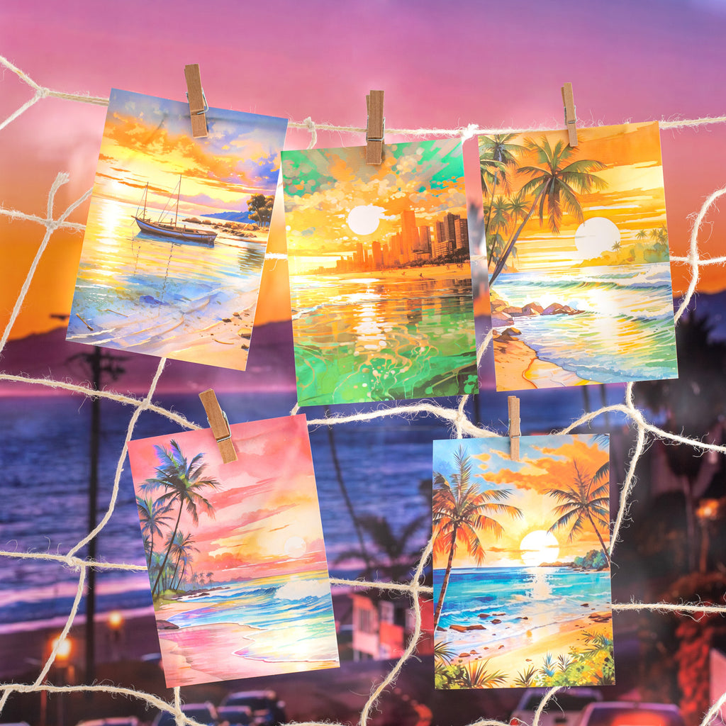 10 Pcs Sunset PET Stickers KZDRL