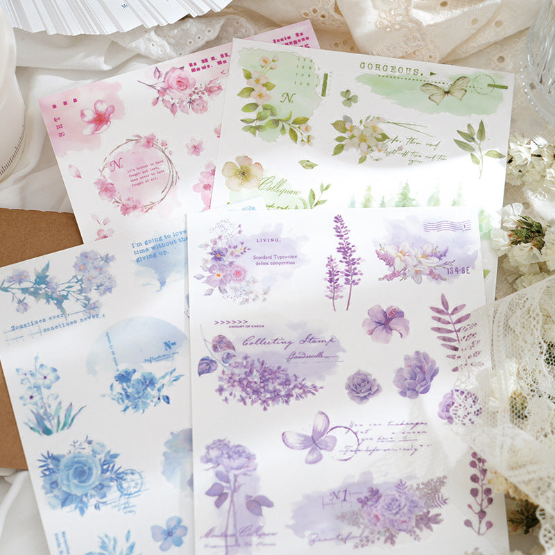 2 Pcs Flowers Transfer Stickers FCHH