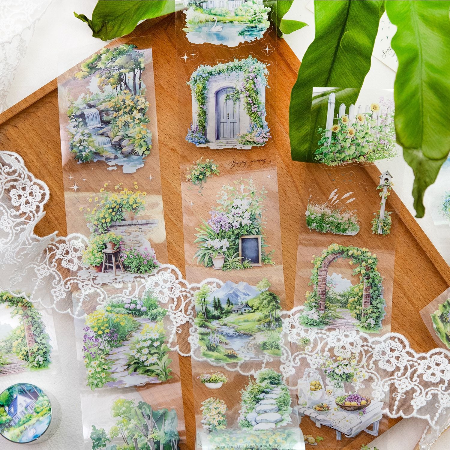 1 Roll Garden Theme PET Stickers Tape LYJCJJ