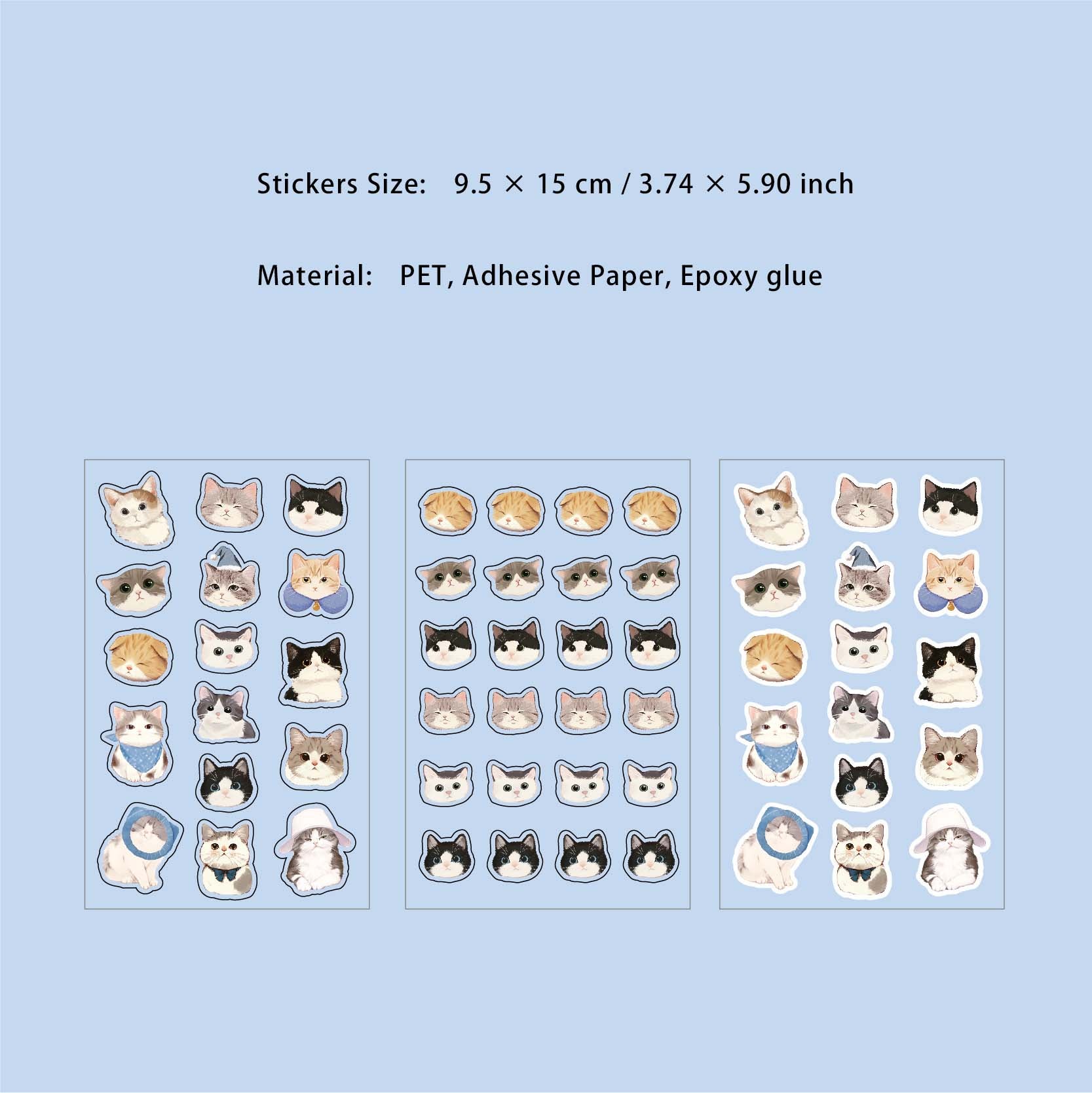 3 Sheets Cute Pets Stickers DYDN