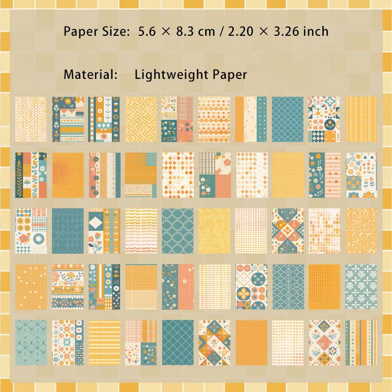 50 Pcs Basic Floral Journal Paper QXSX