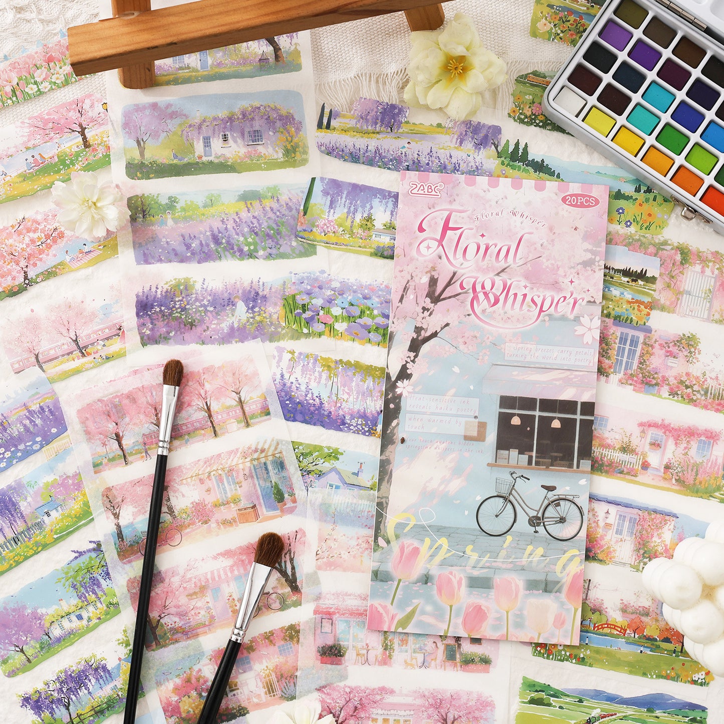 20 Sheets Seasonal Landscape Stickers Book SJZS