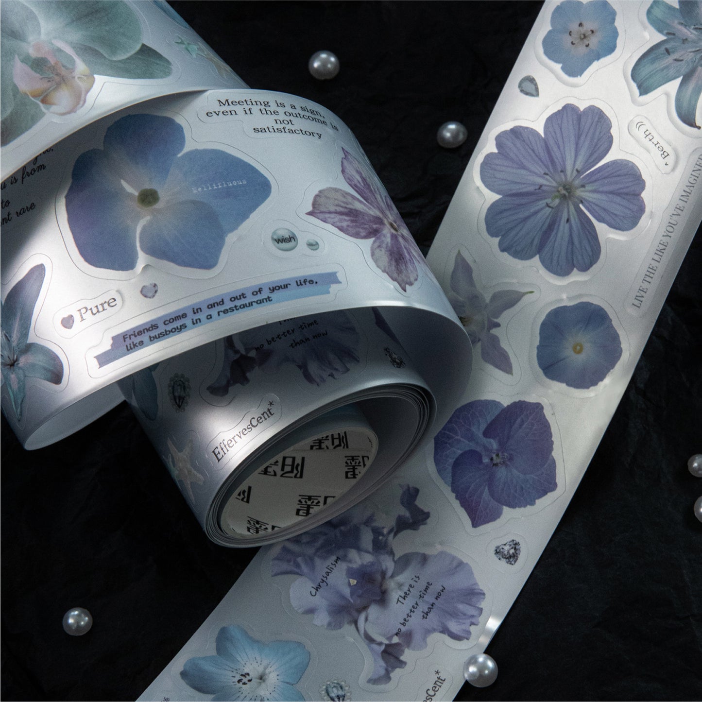 1 Roll Vintage Flower PET Stickers Tape HYDX