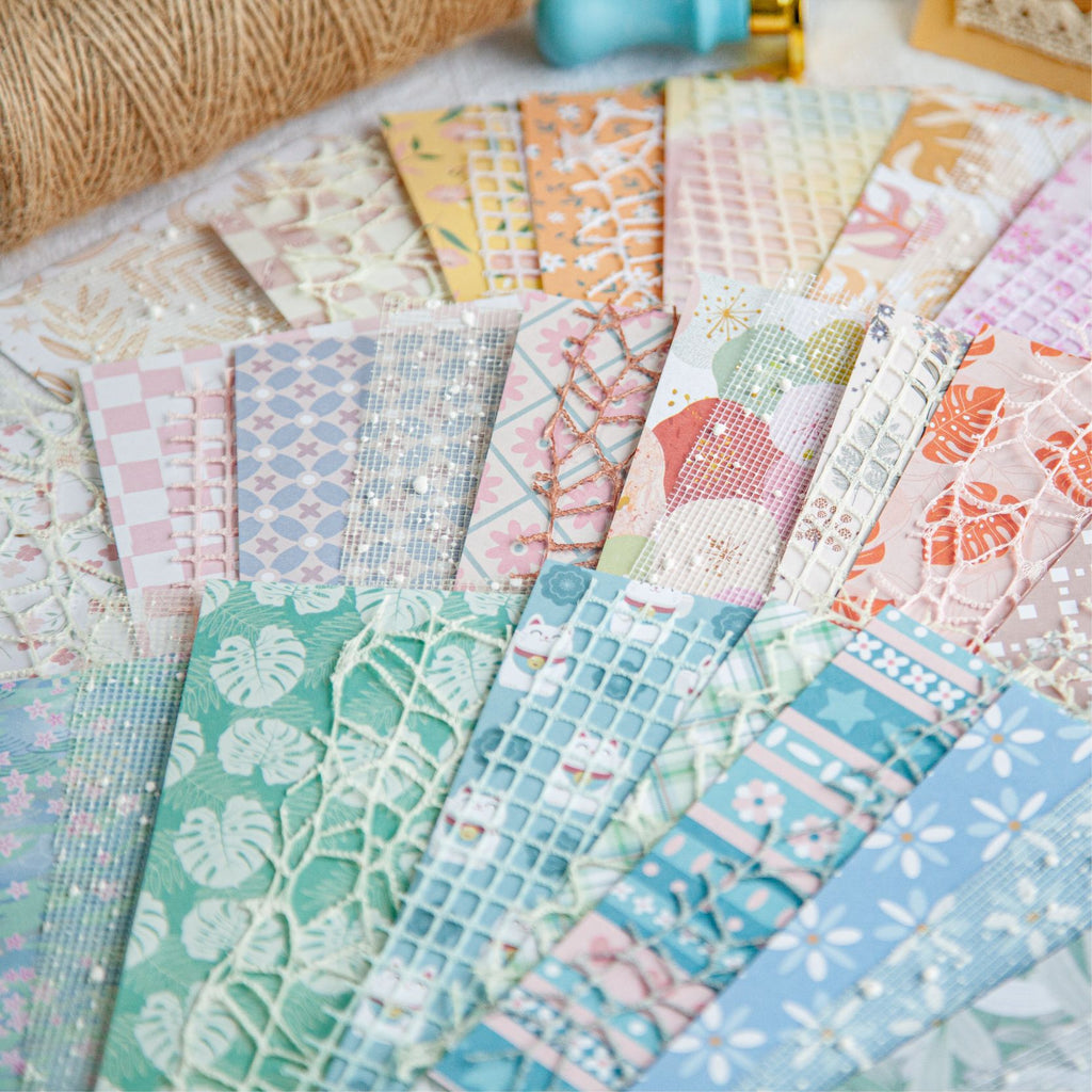 22 Pcs Floral Textured Paper NYXL