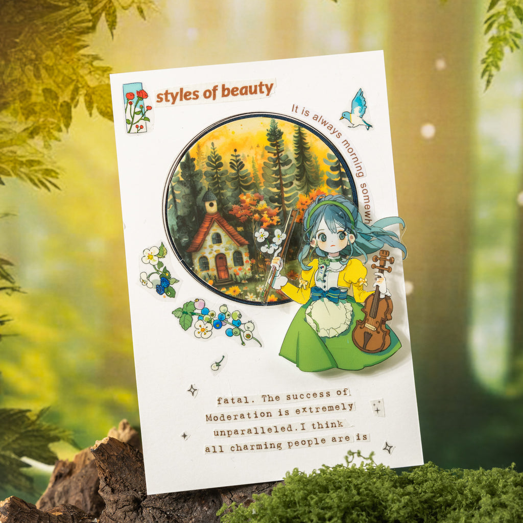 20 Pcs Fairy Tale Town Theme PET Stickers THZX