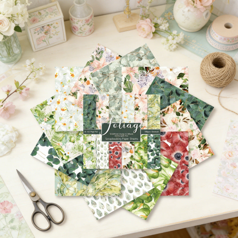 6 inch Leaf Scrapbook Paper Pad SKP609