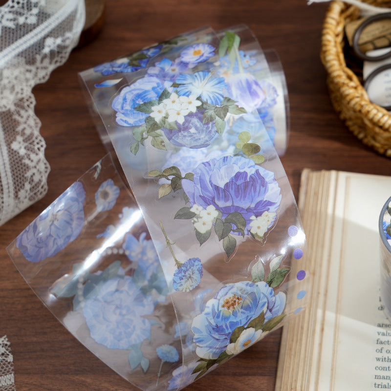 1 Roll Pre-cut PET Flowers Stickers Tape WYHM