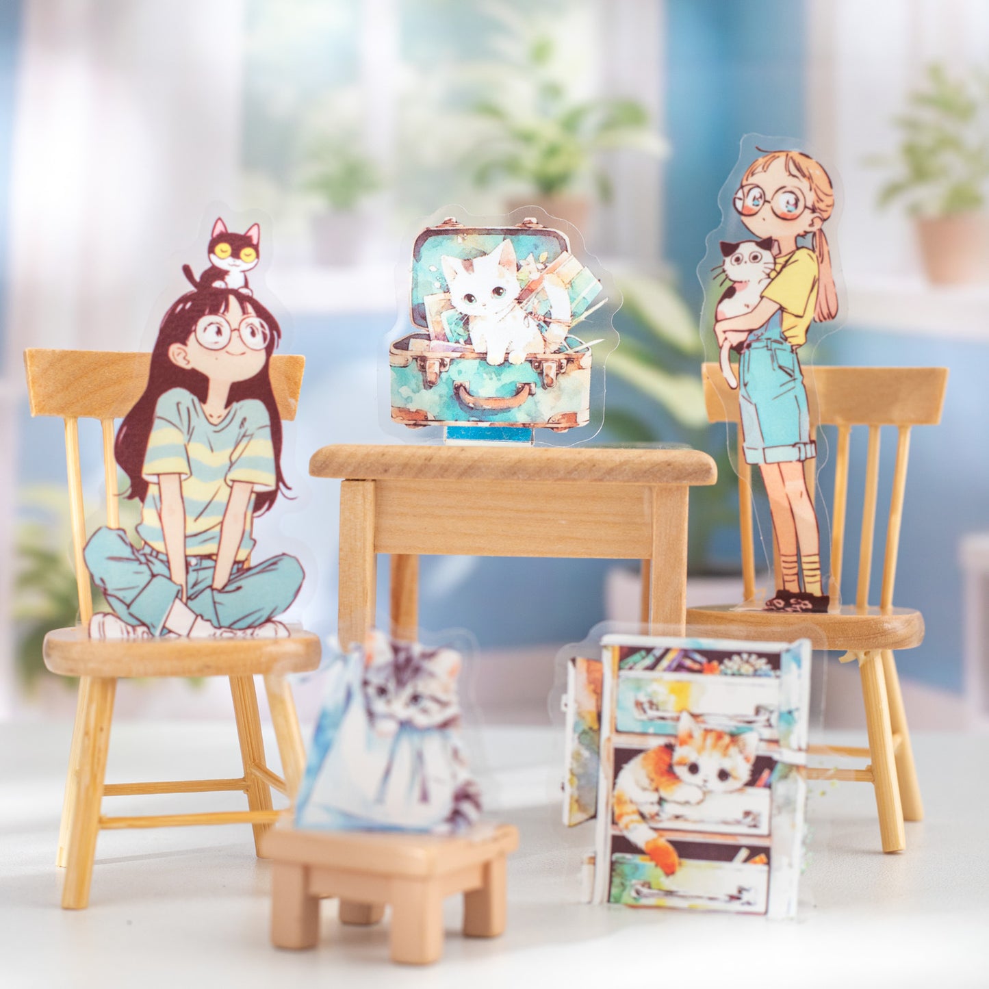 15 Pcs Childhood Daily PET Stickers XJDYT