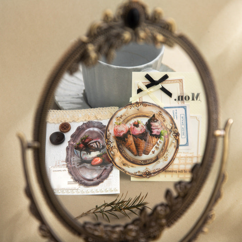 10 Pcs Vinage Dishes Cardstock Stickers GDCP