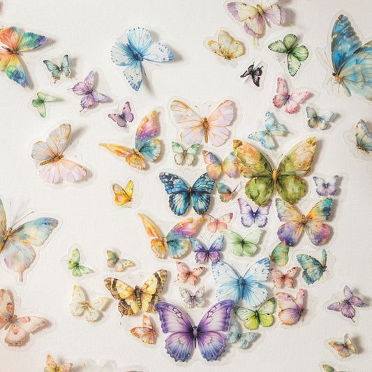 50 Pcs Butterfly Stickers WDQW