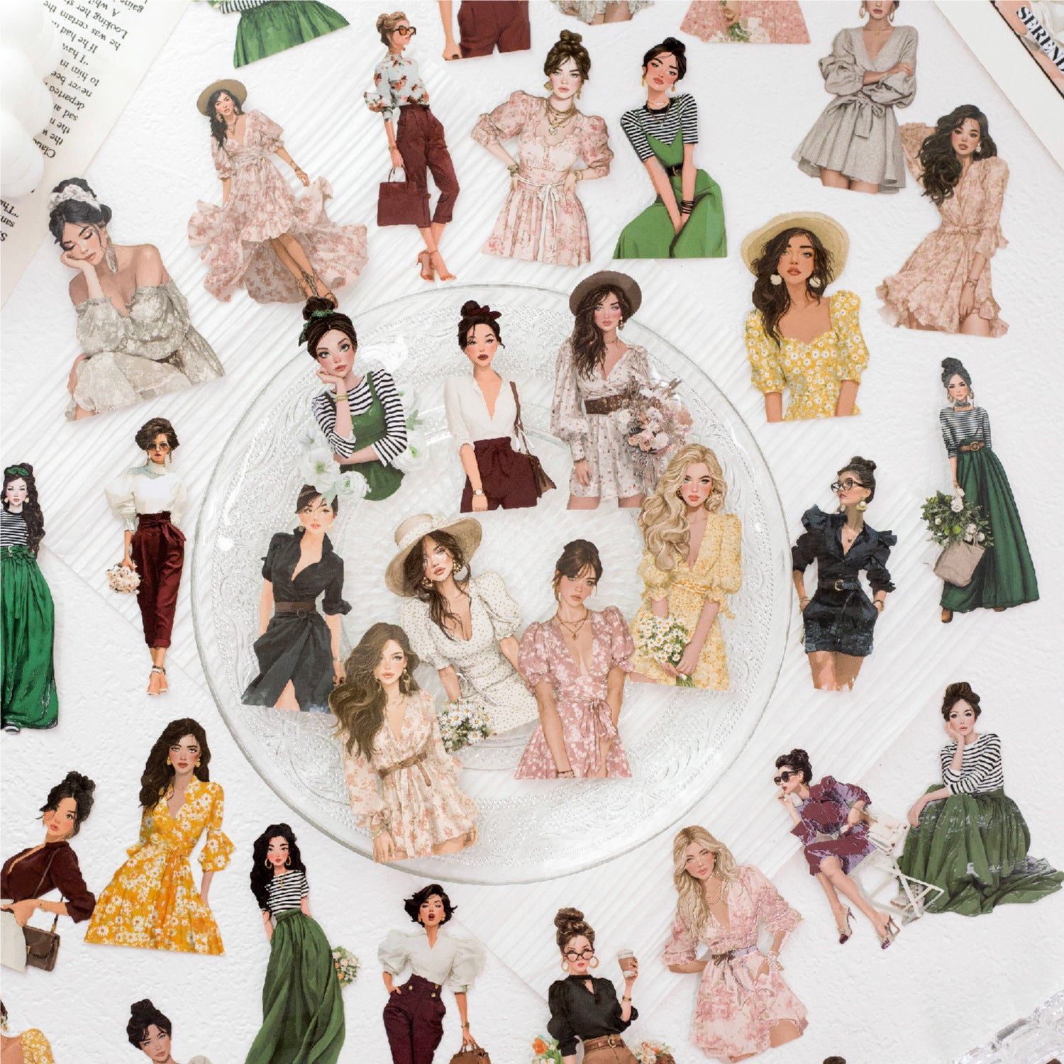 10 Pcs Summer Lady Girl PET Stickers ZRXR