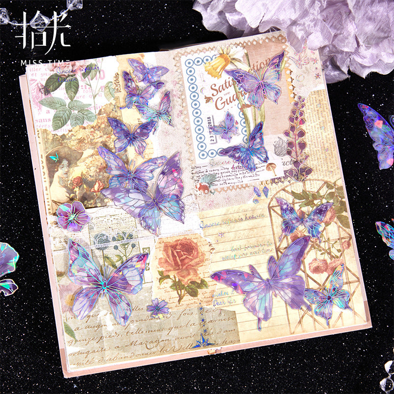 2 Pcs PET Butterfly Stickers DWFH