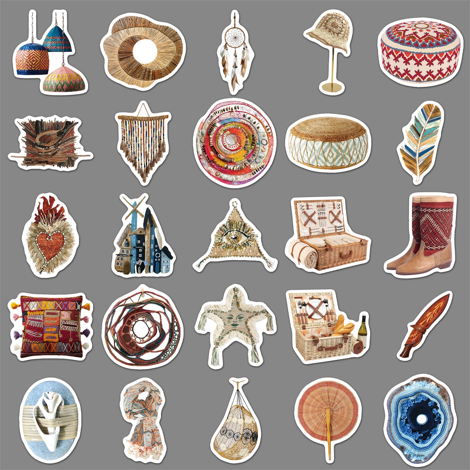 50PCS Boho Waterproof Vinyl Stickers BHO08
