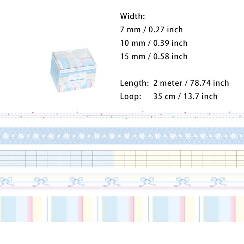 5 Rolls Cute Washi Tape MYXXD