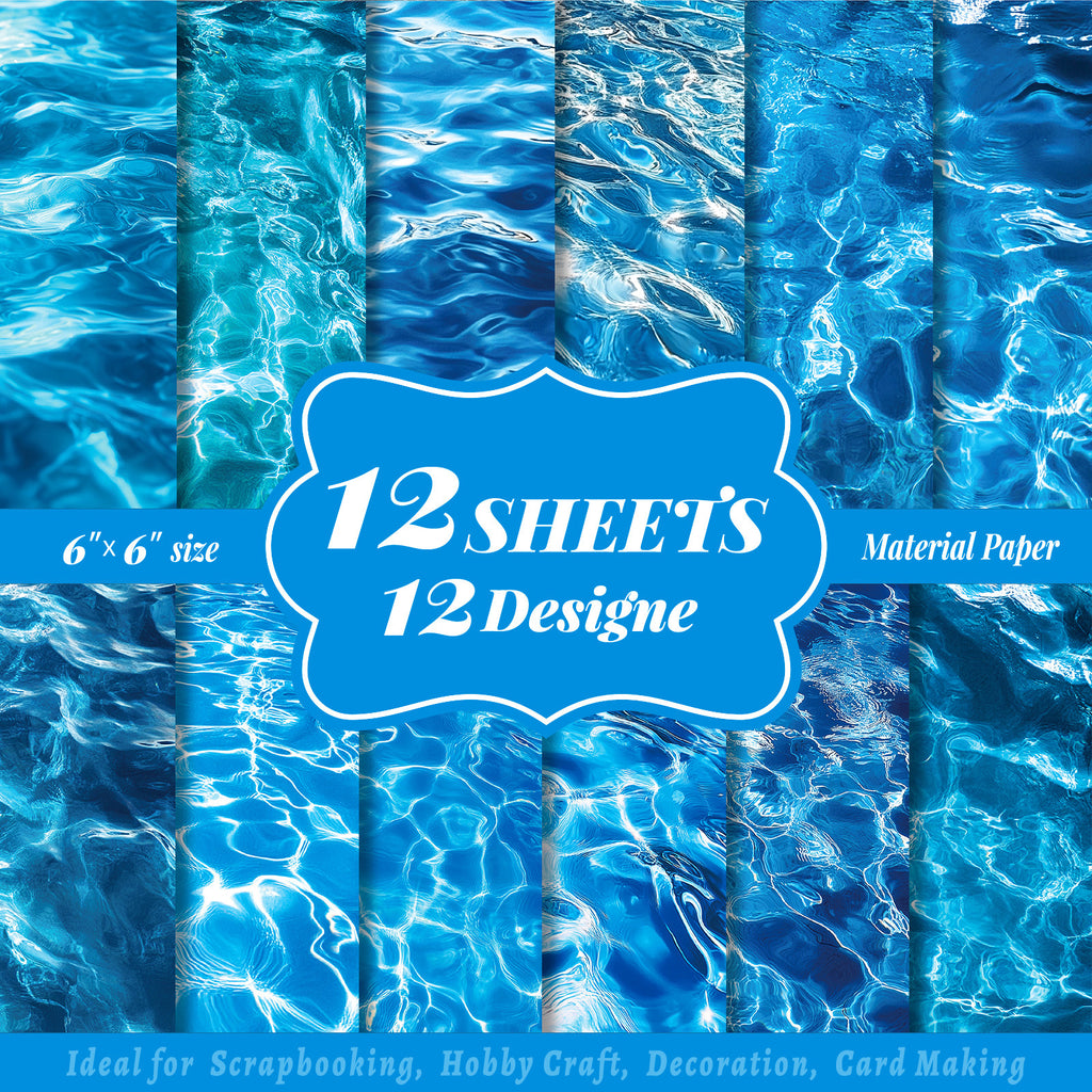 6 inch Water Texture Scrapbook Paper Pad PA836