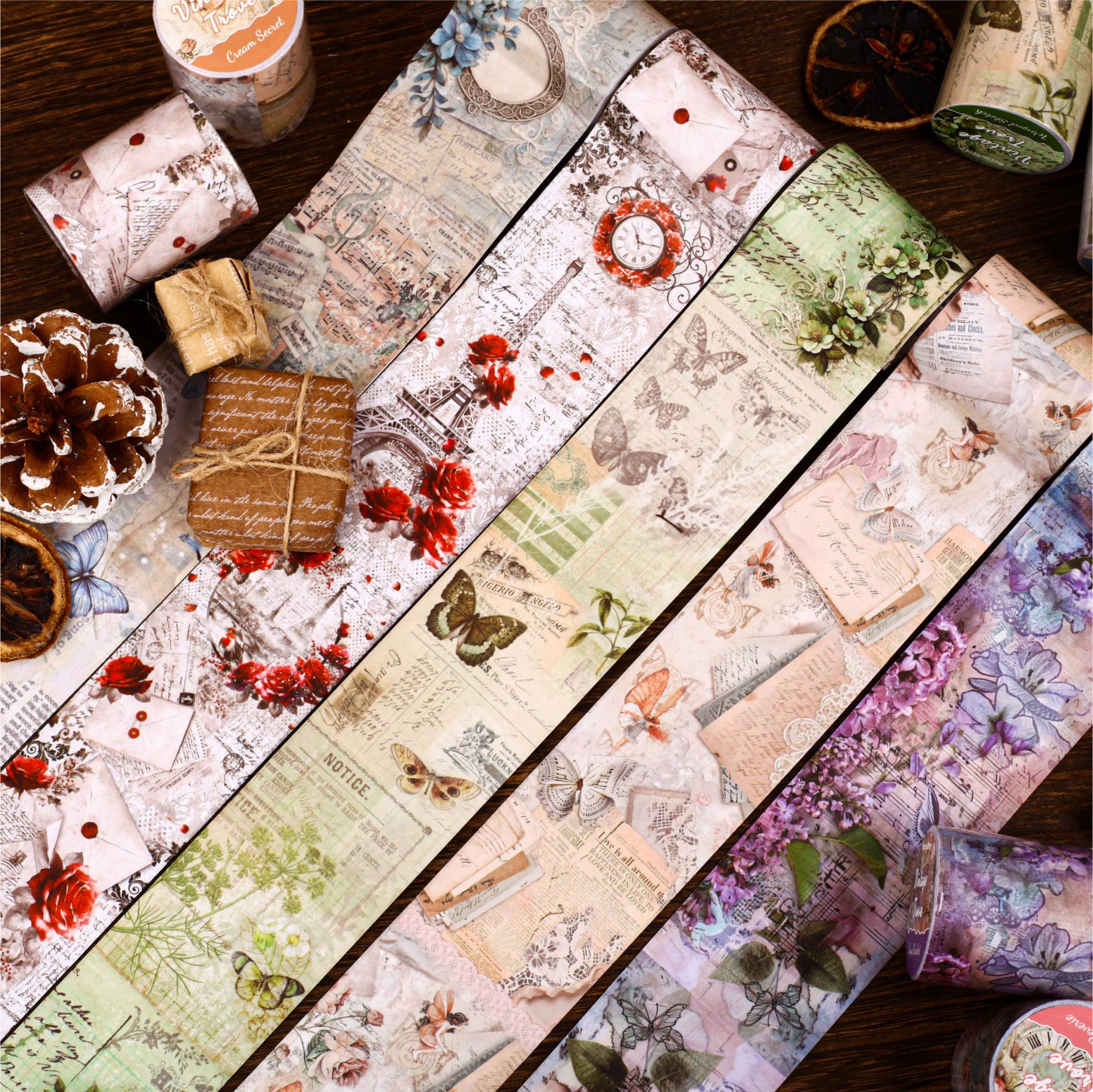 1 Roll Vintage Floral Washi Tape FGMC