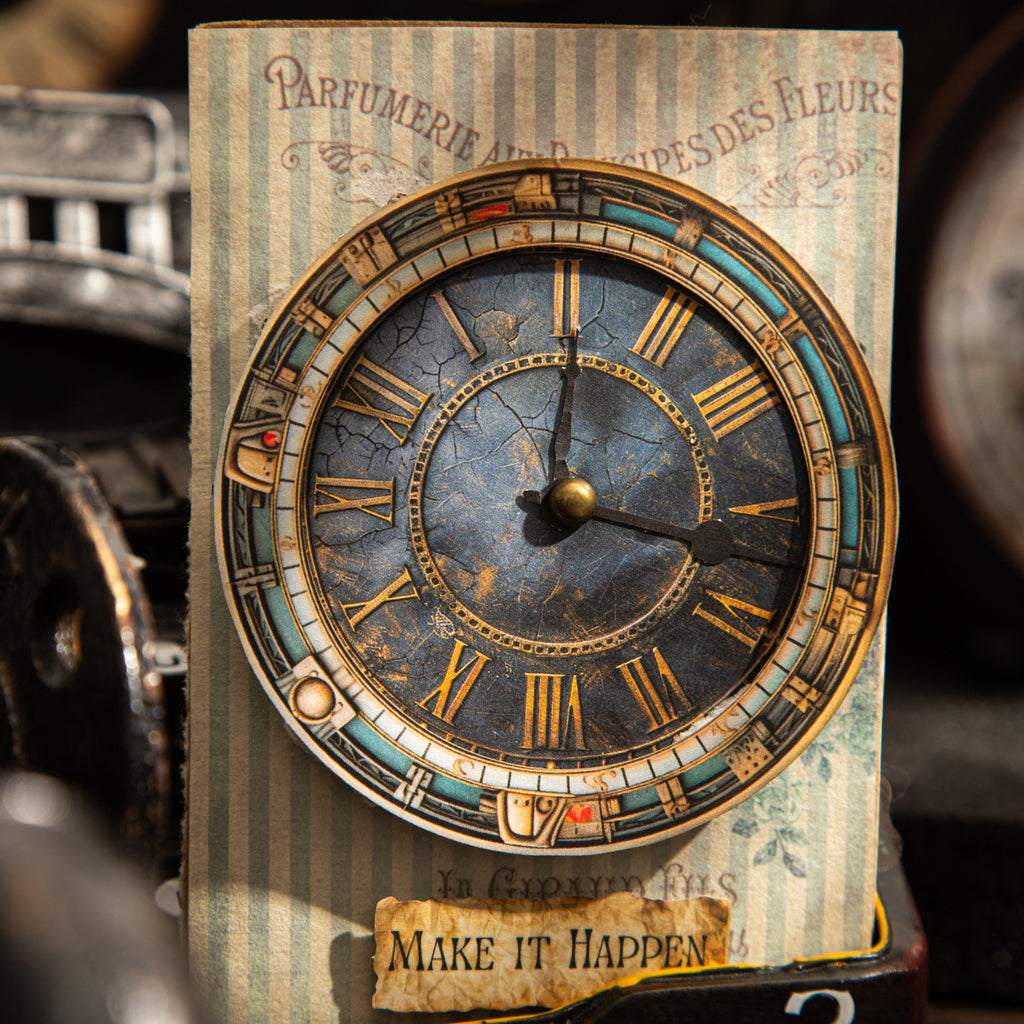 15 Pcs Vintage Clock Themed Stickers ZDSG