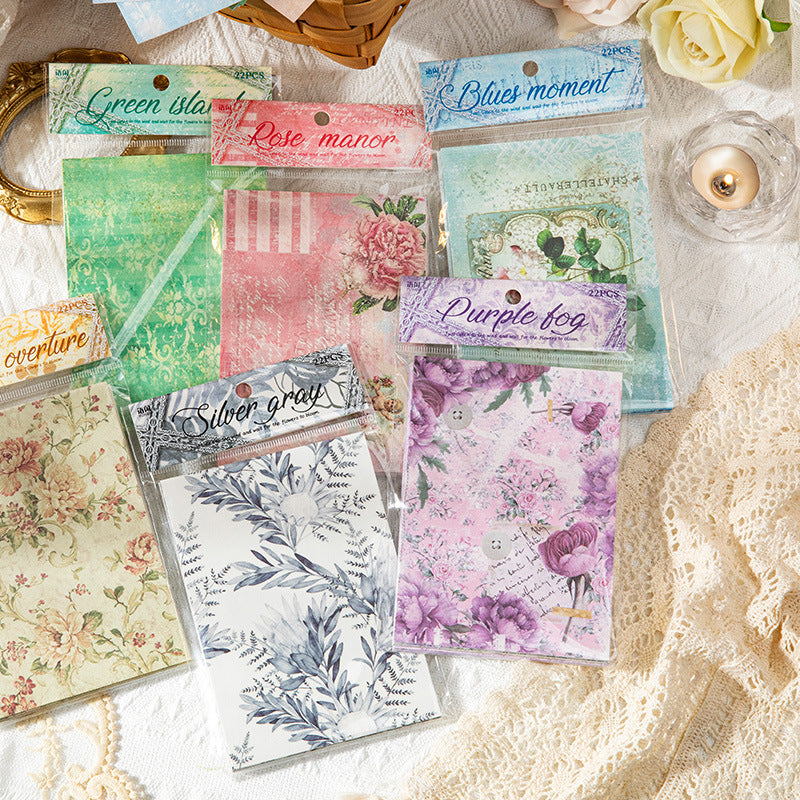 22 Pcs Floral Scrapbook Paper HQRM