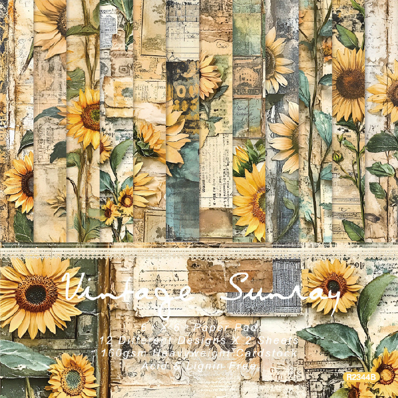 6 inch Sunflower Scrapbook Paper Pad SKP344