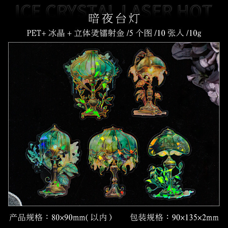 10 Pcs Glitter PET Stickers MJZS