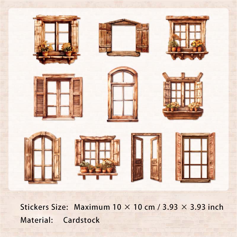 10 Pcs Window Scrapbook Stickers CQGSJ