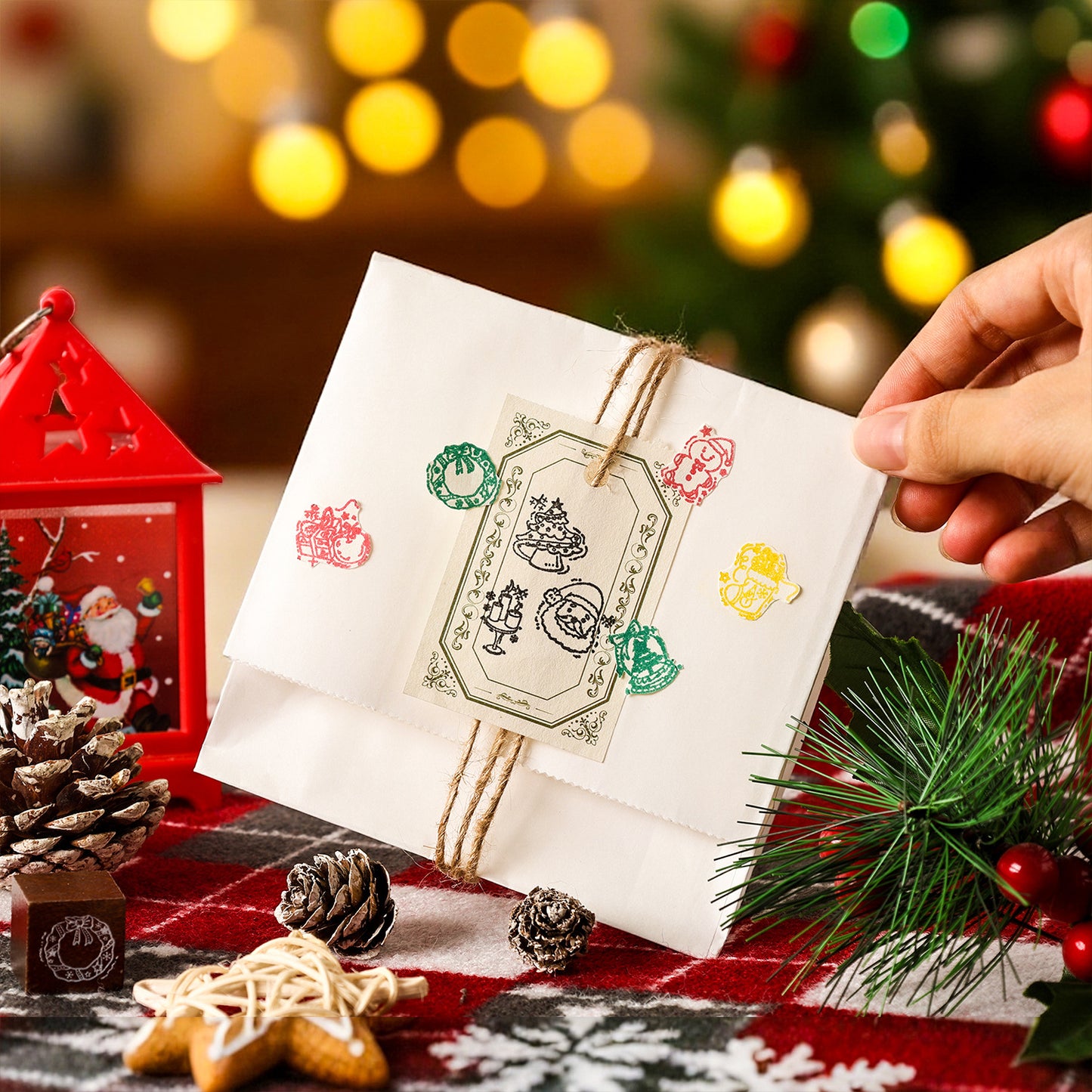 9 Pcs Christmas Wooden Stamp Kit SDYXL