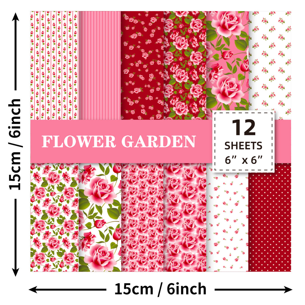 6 inch Pink Rose Scrapbook Paper Pad PA267