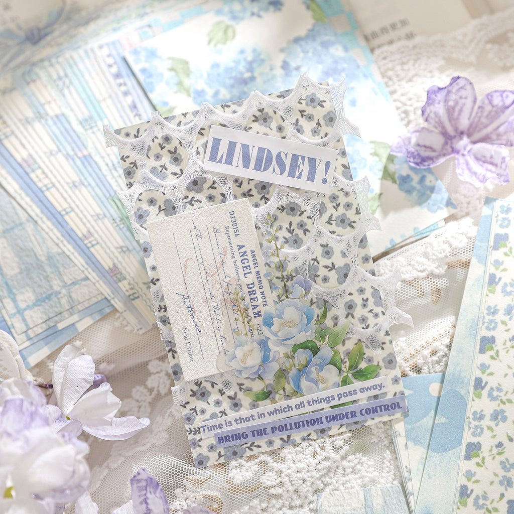 50 Pcs Floral Scrapbook Paper LMQF