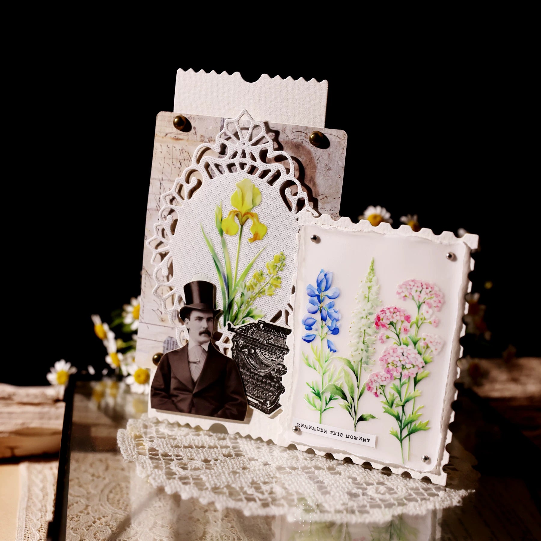 2 Sheets Waterproof Rub on Stickers - Flowers