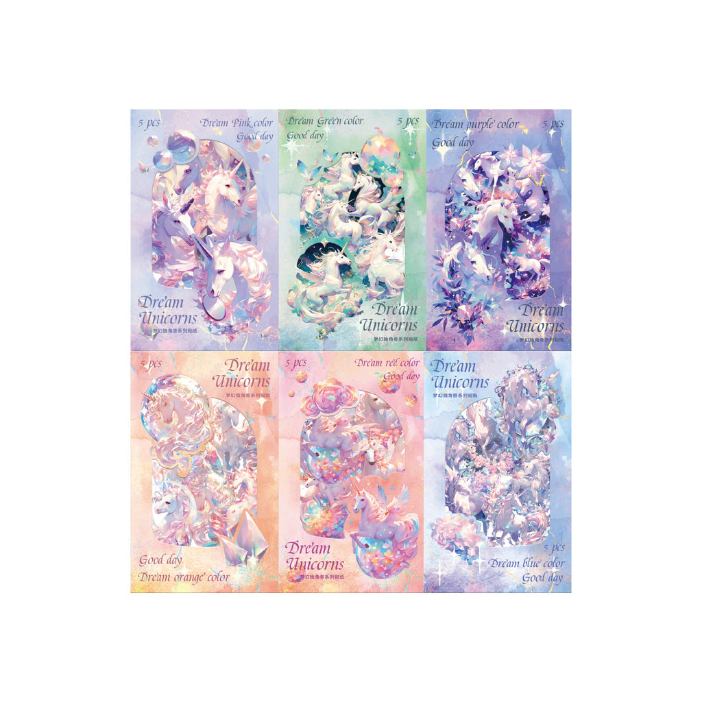 10 Pcs PET Unicorn Stickers MJDJS