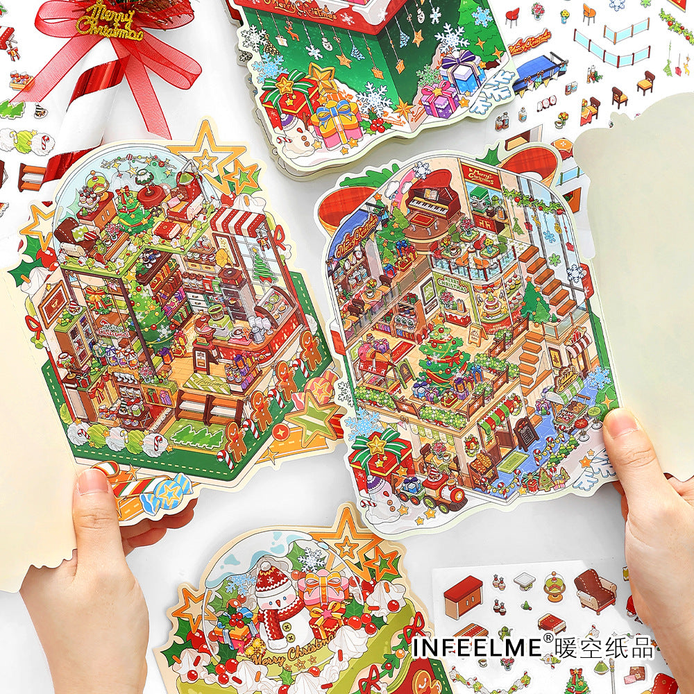 Christmas Theme 3D Scene DIY Stickers Kit JRYY25