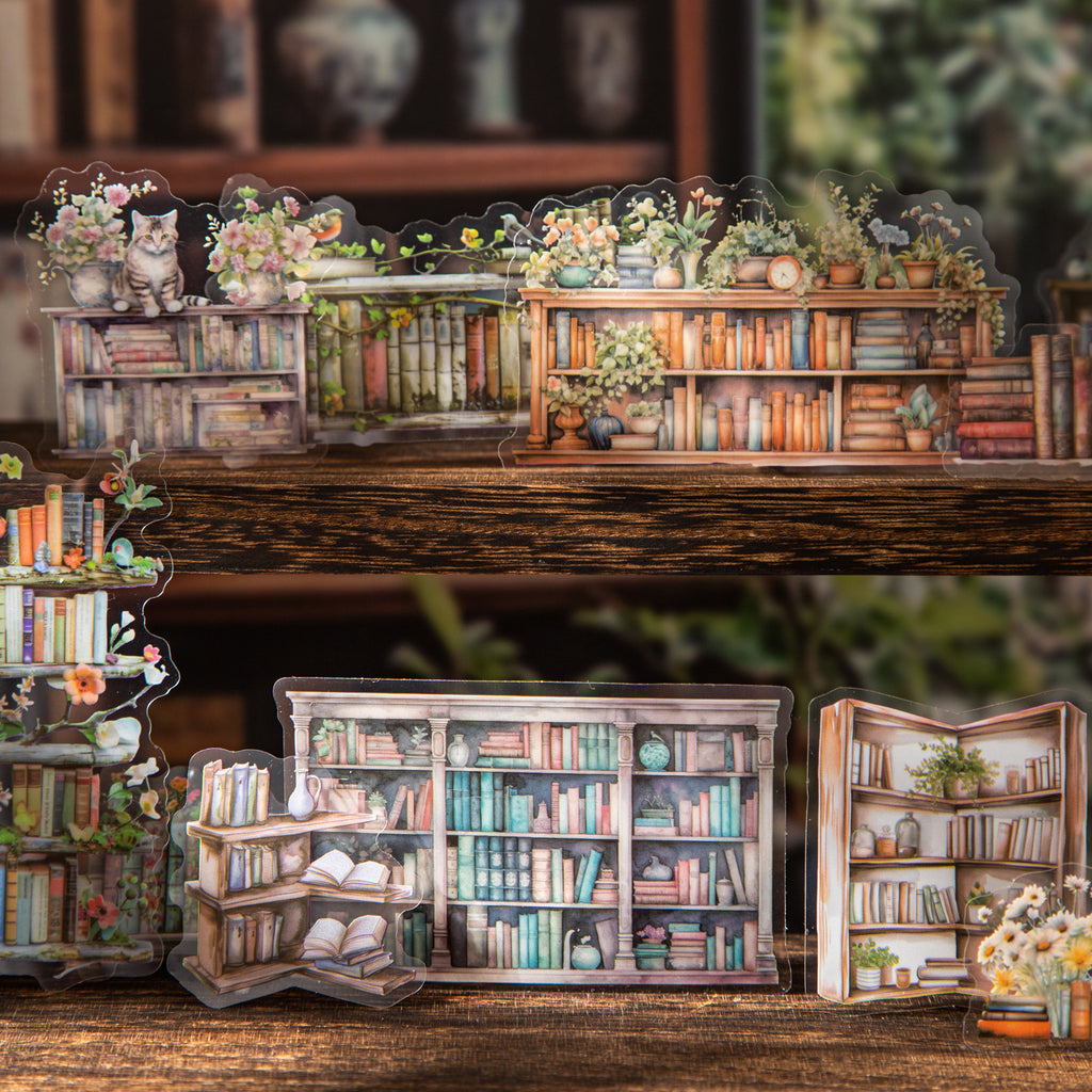 15 Pcs Book Shelf PET Stickers YDCL