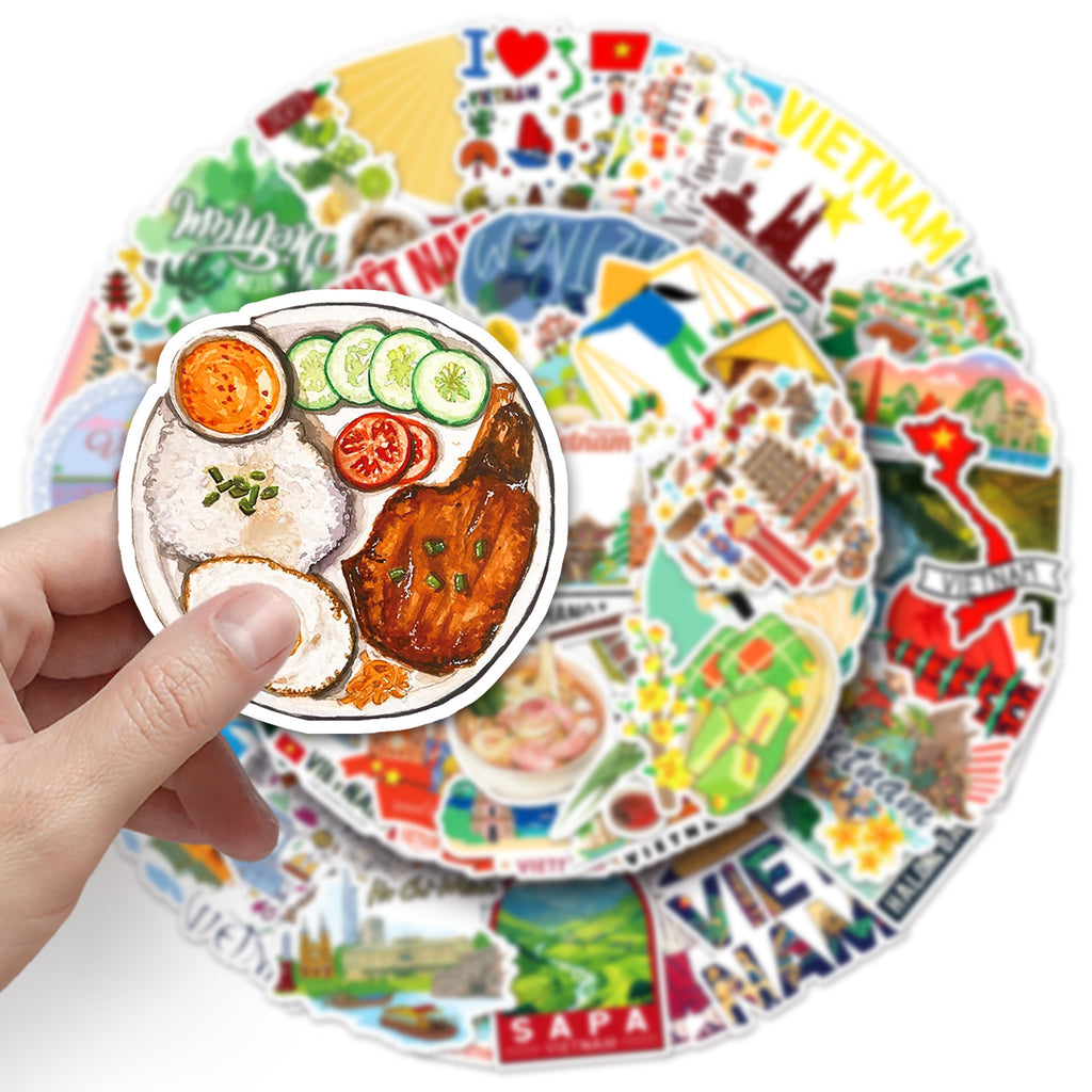 50Pcs Vietnam Travel Vinyl Stickers TRV17