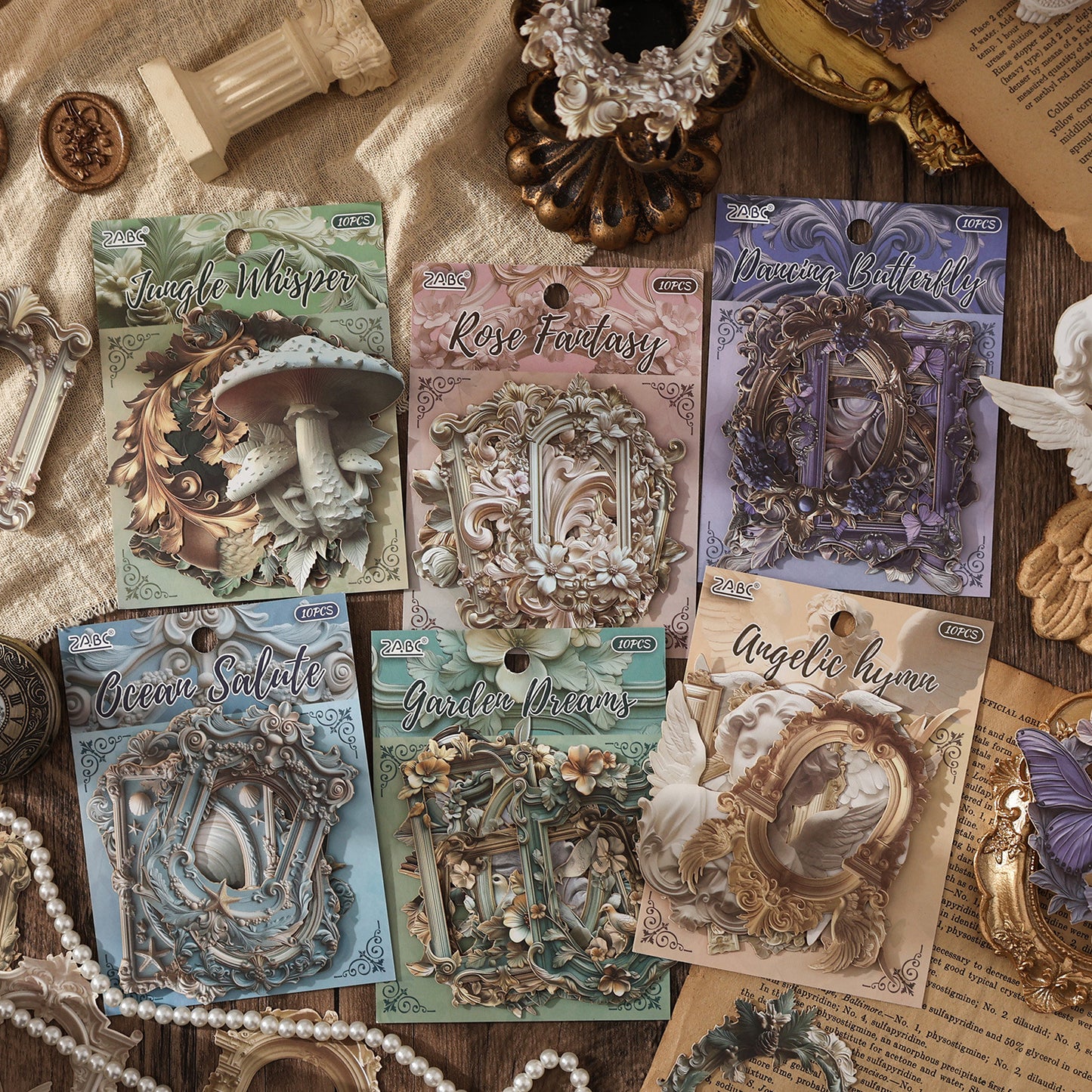 10 Pcs Vintage Frame Journal Stickers FHOY