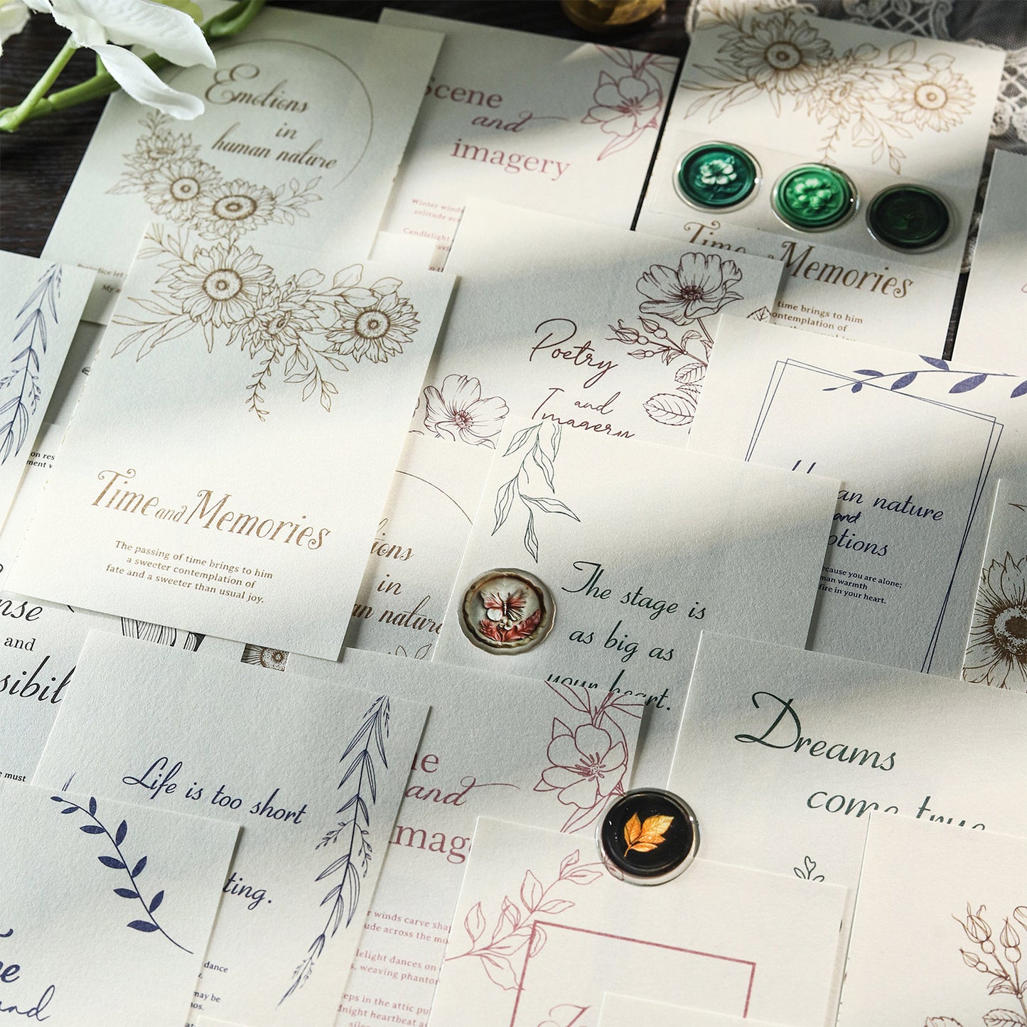 27 Pcs Vintage Journal Paper and Wax Seal Stickers WMDX