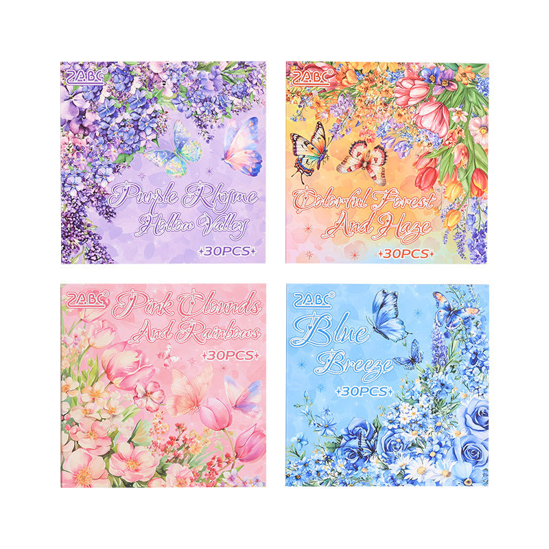 30 Sheets Garden Flower PET Stickers Book WSSL