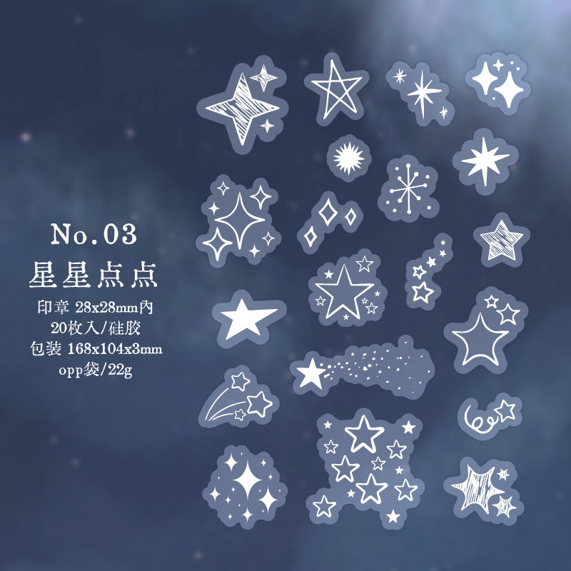 20 Pcs Firework Snowflake Silicone Stamp SLRC