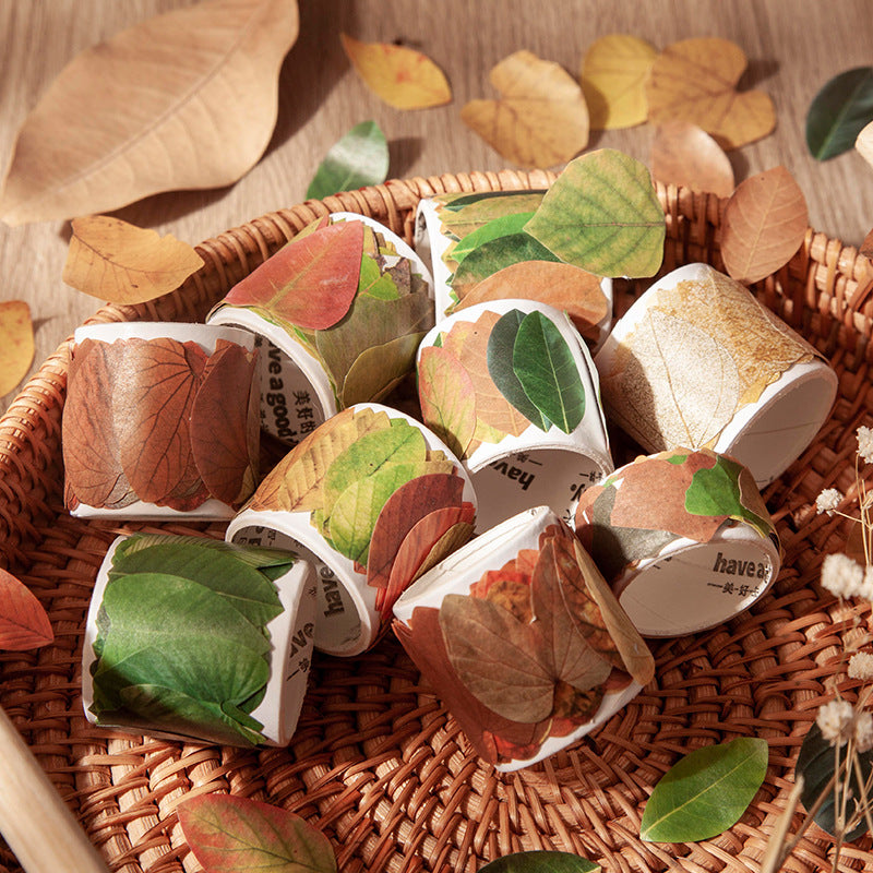 50 Pcs Petal Leaf Washi Stickers XXDLY